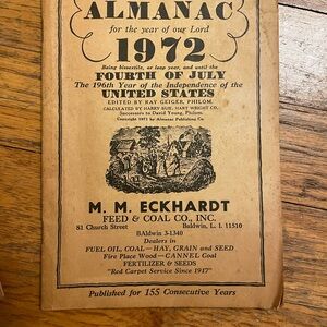 Vintage 1972 Almanac